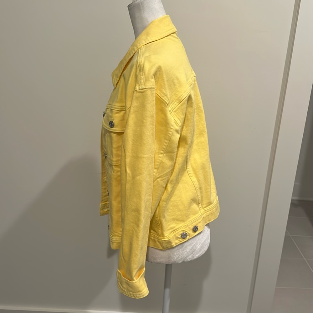 NWT JCrew Bright Yellow Denim Jacket Sz M - Picture 2 of 8